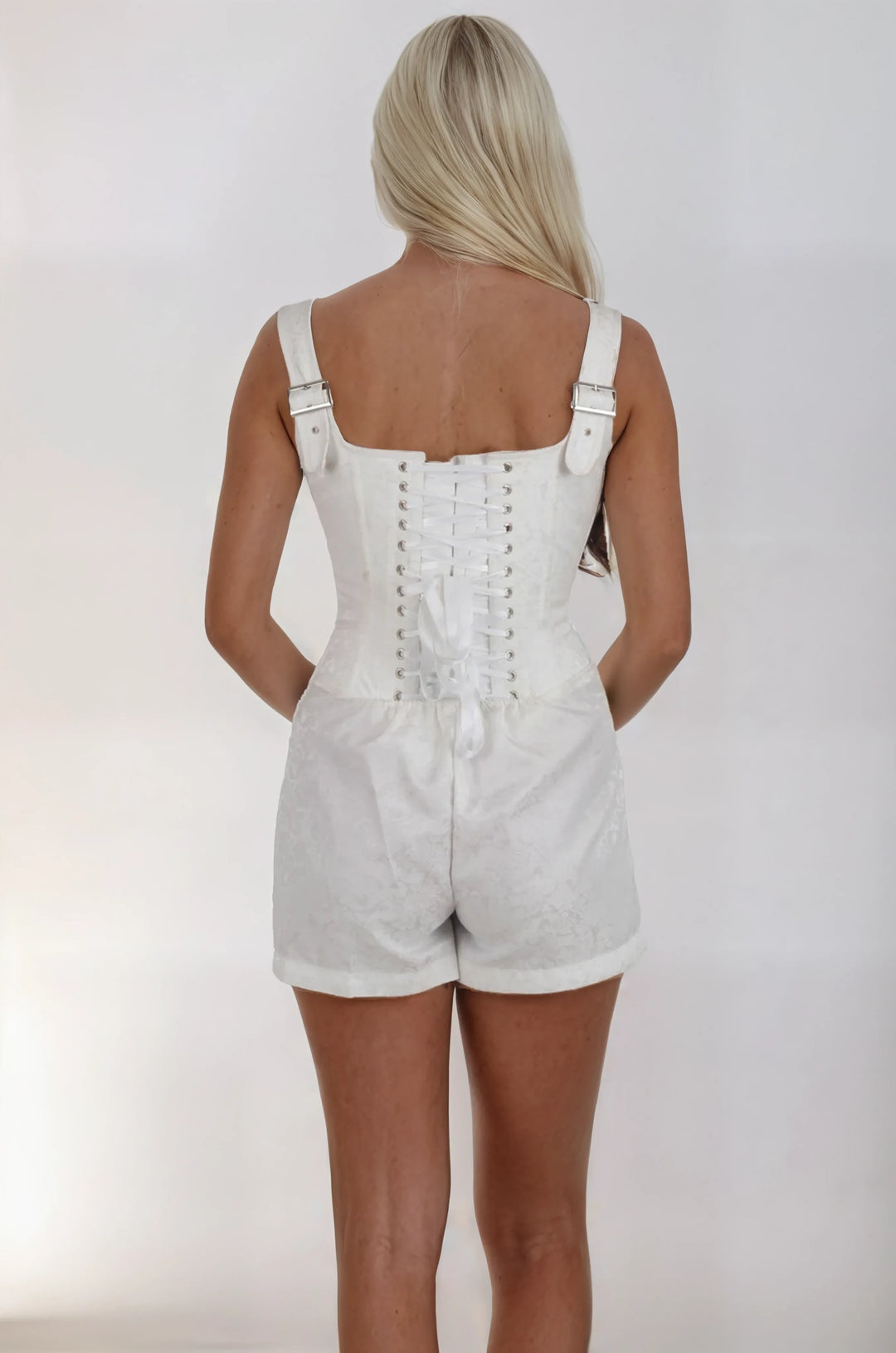 Kaytee White Brocade Corset Skort