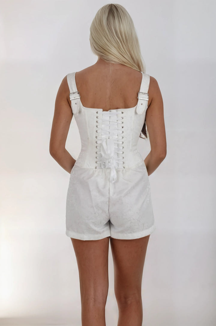 Kaytee White Brocade Corset Skort