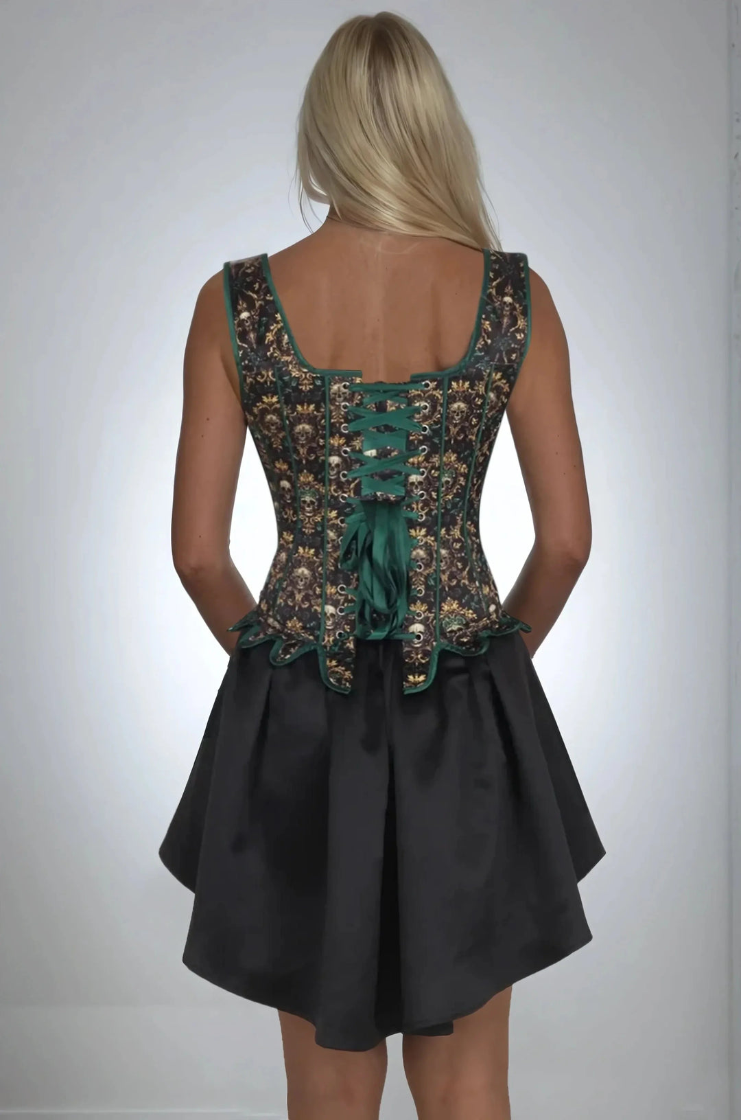 Annistyn Skull Print Gothic Corset