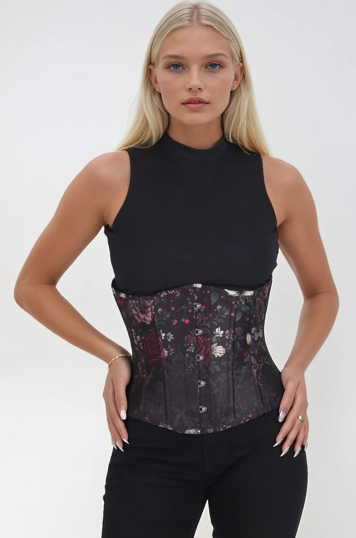 Shannell Dark Floral Underbust Corset