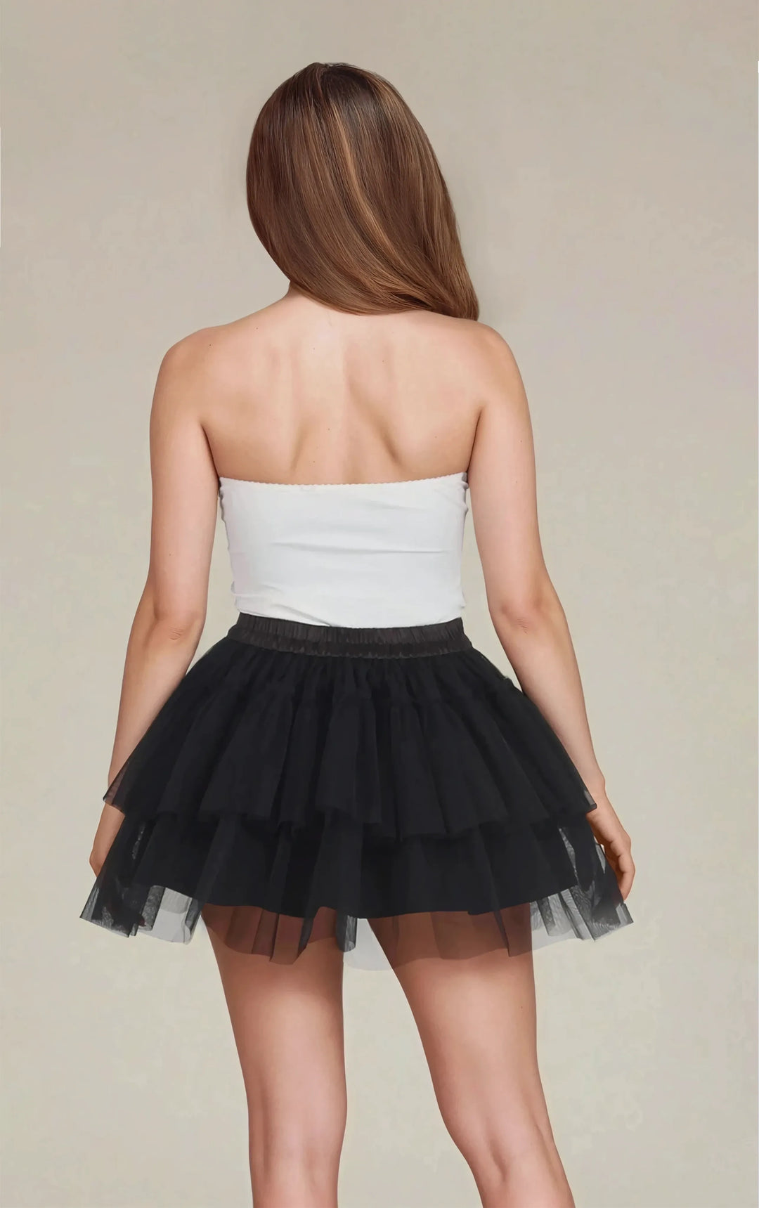 Niko Layered Black Tulle Skirt