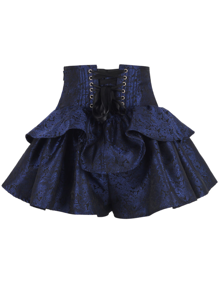 Lavonna Blue Brocade Corset Skirt