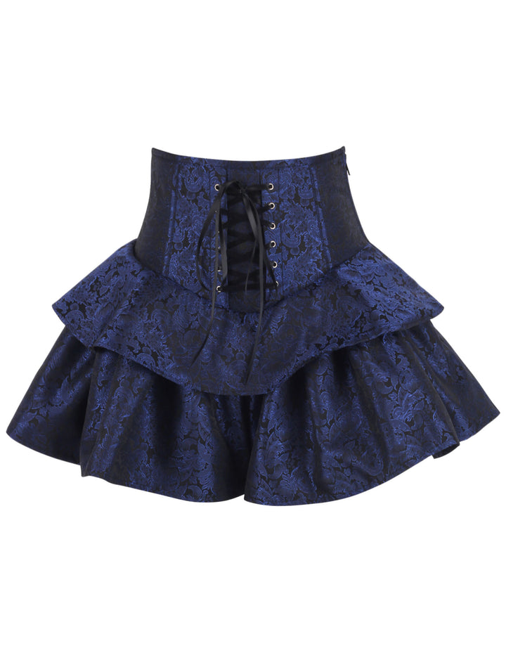 Lavonna Blue Brocade Corset Skirt