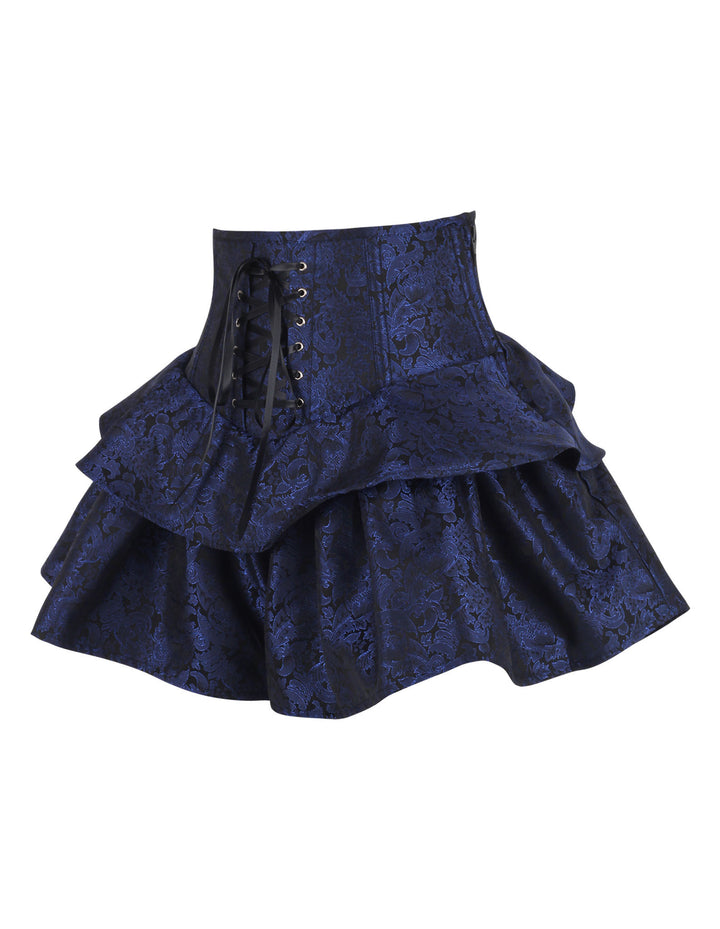 Lavonna Blue Brocade Corset Skirt
