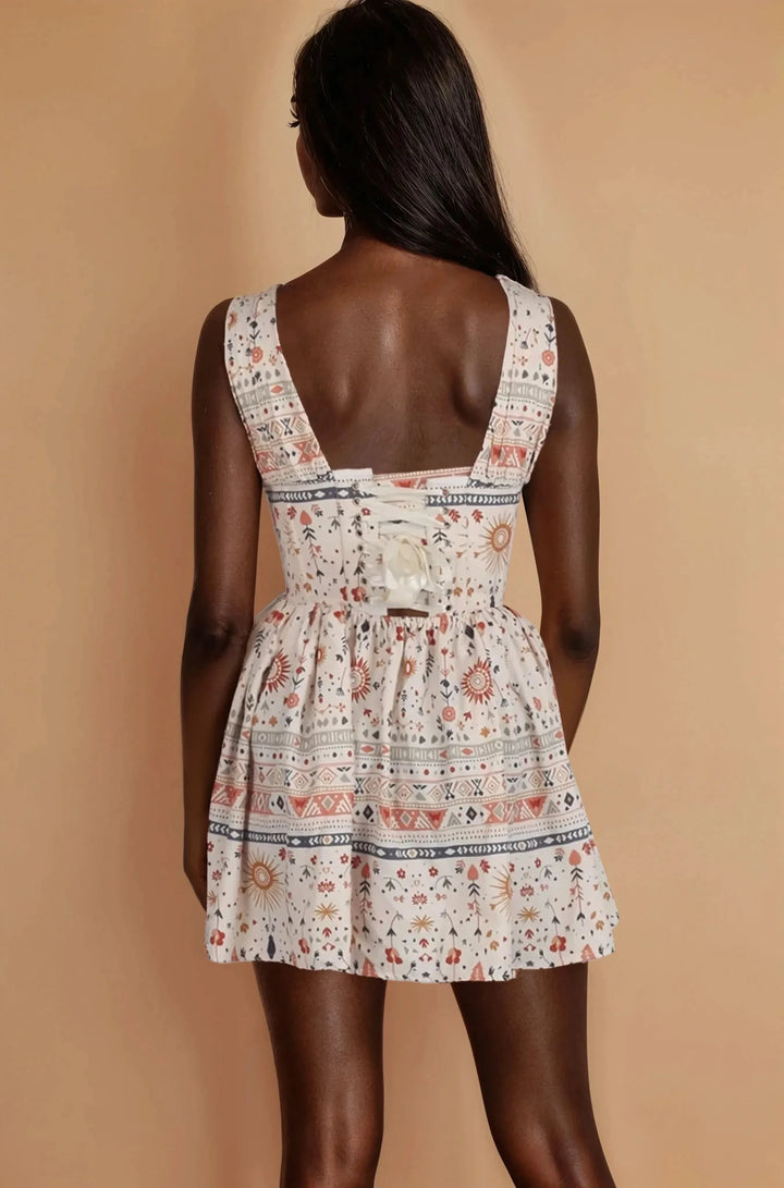 Shirline Bohemian Tapestry Corset Dress