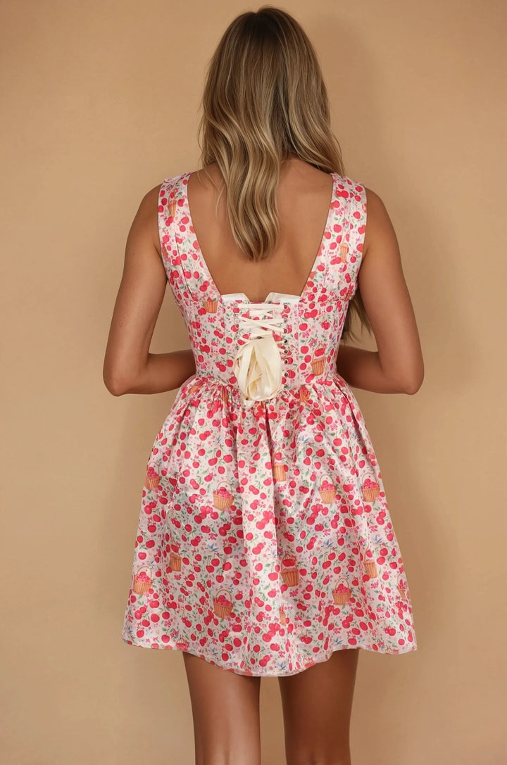 Donelda Cherries & Sparrows Corset Dress