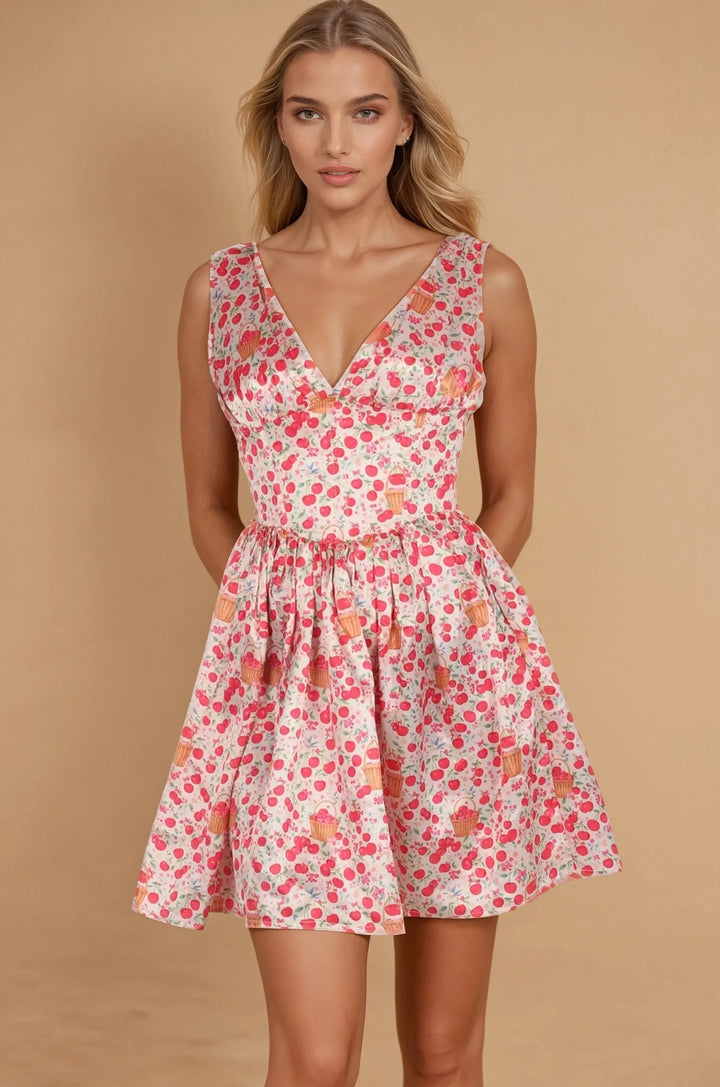 Donelda Cherries & Sparrows Corset Dress