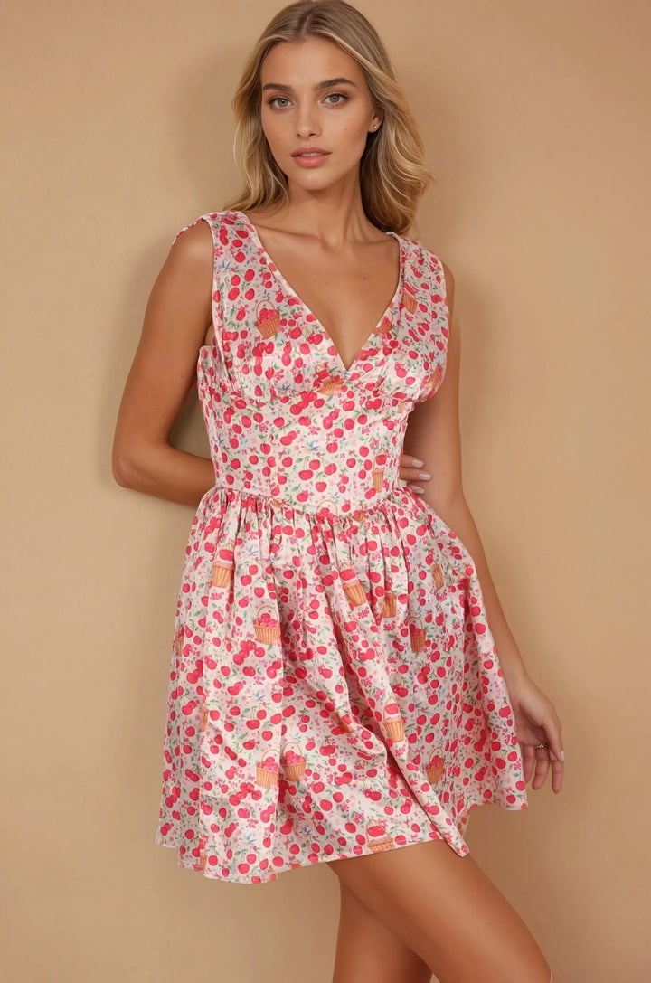 Donelda Cherries & Sparrows Corset Dress