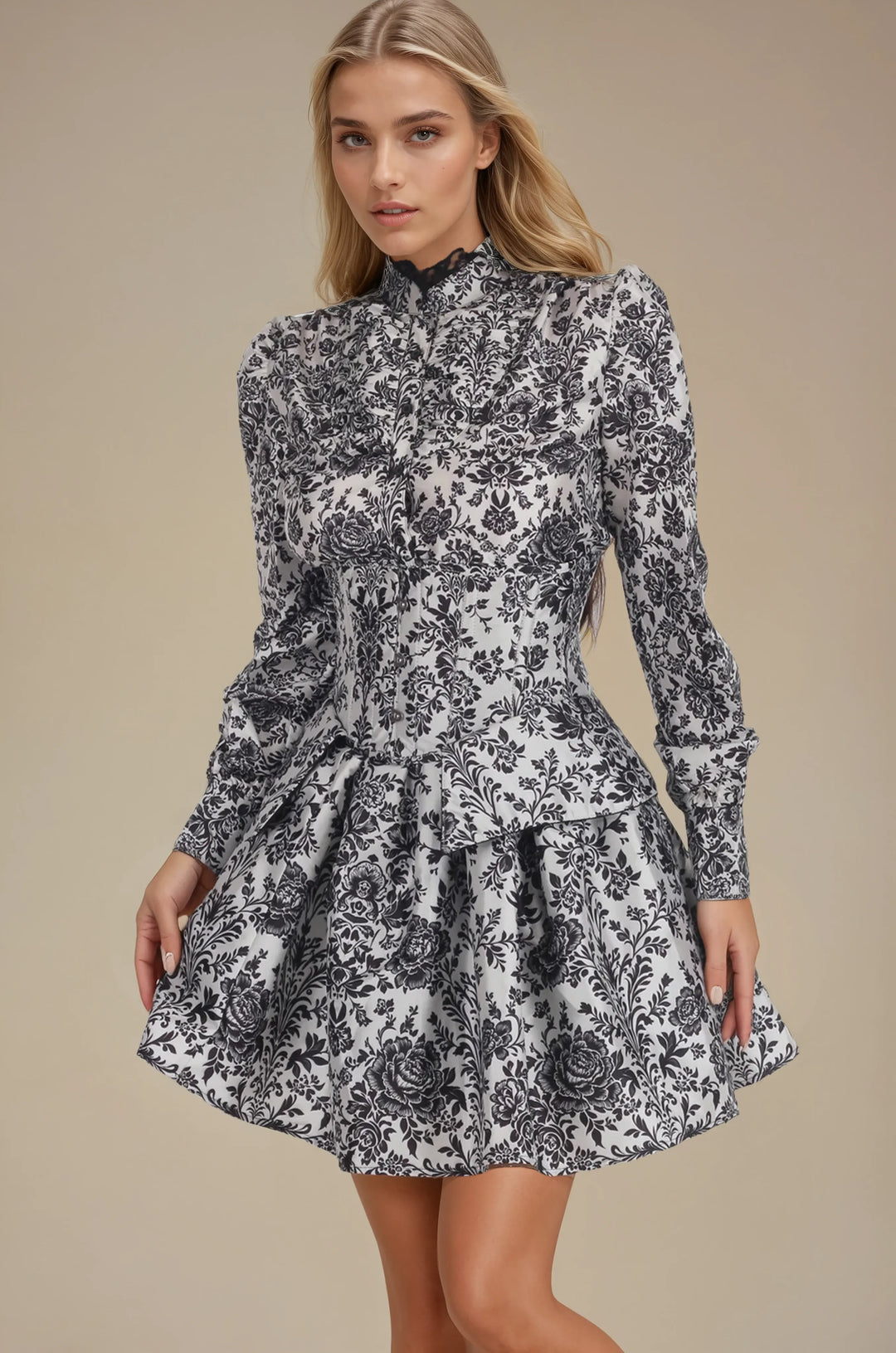 Wanette Noir Victorian Lace Costume Set