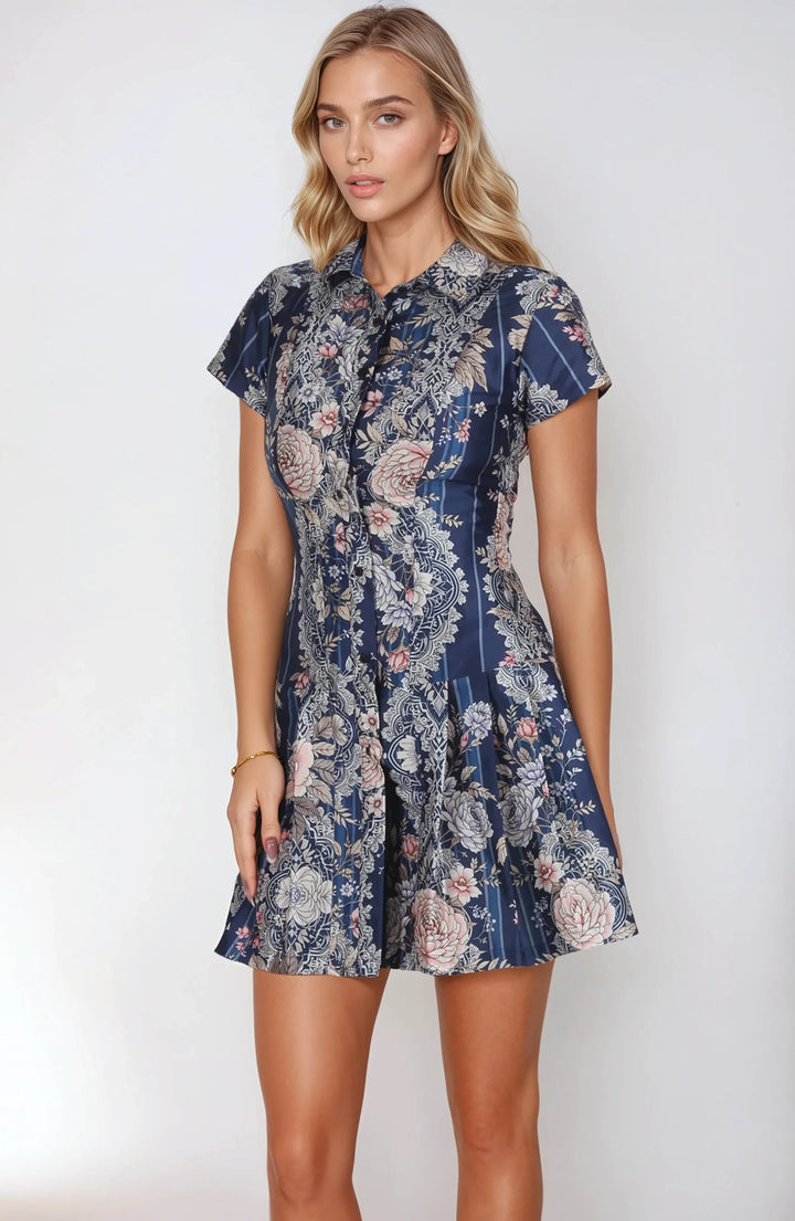 Kailene Floral Corseted Shirt Dress