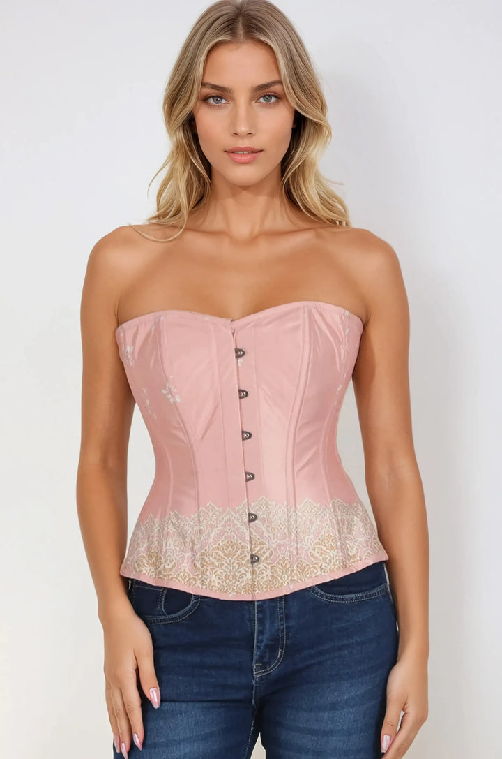 Nynaeve Blush Pink Floral Overbust Corset