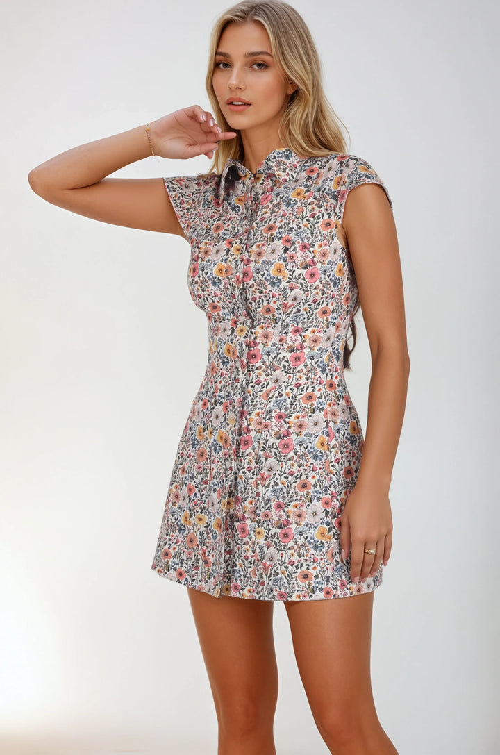 Jadeyn Floral Corseted Shirt Dress