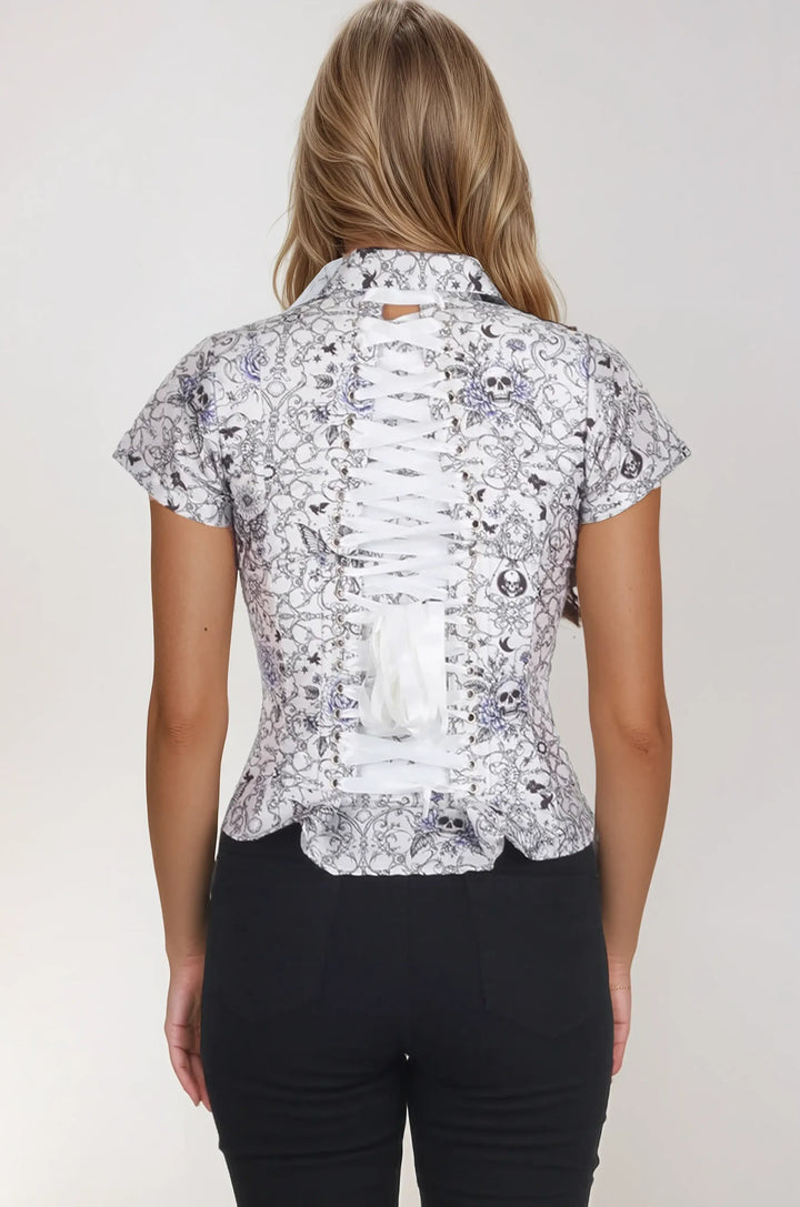 Hollyann Monochrome Gothic Corset Shirt