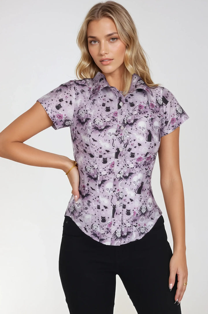 Jenay Whimsical Gothic Corset Shirt