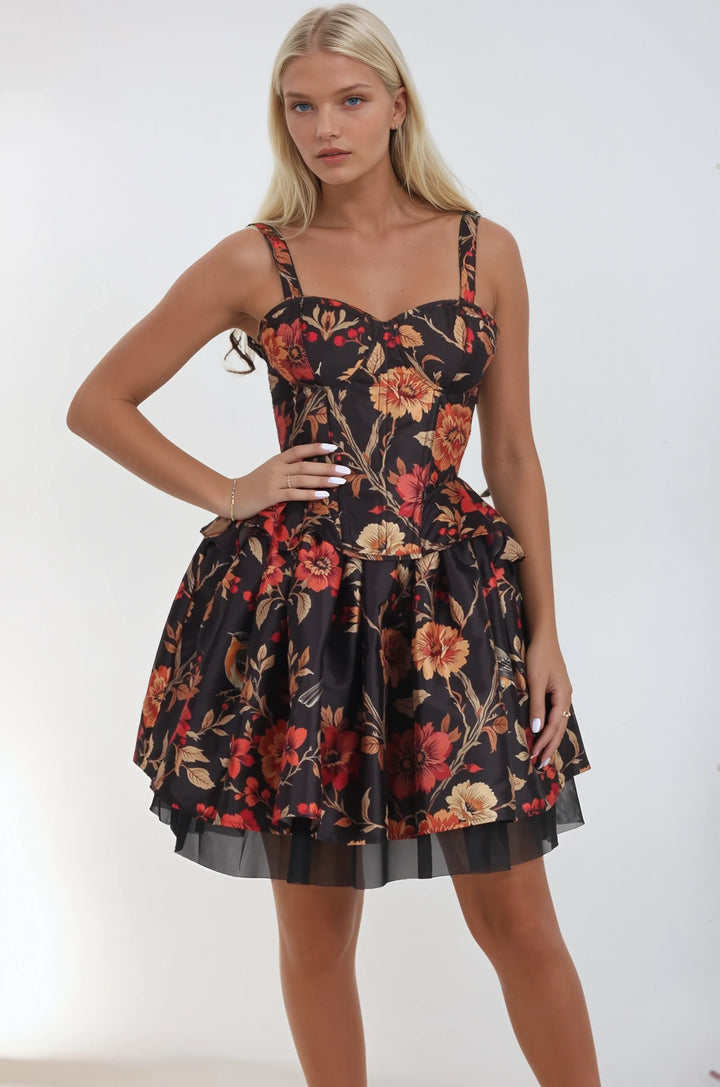 Minda Floral Print Corset Co-ord Set