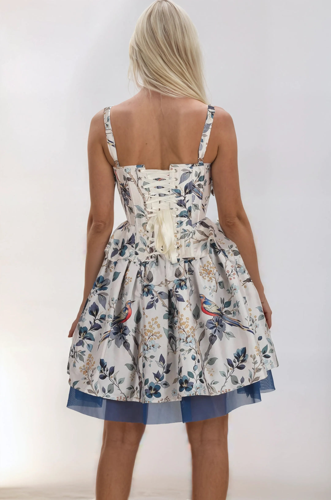 Ladonna Floral Bird Print Corset Co-ord Set