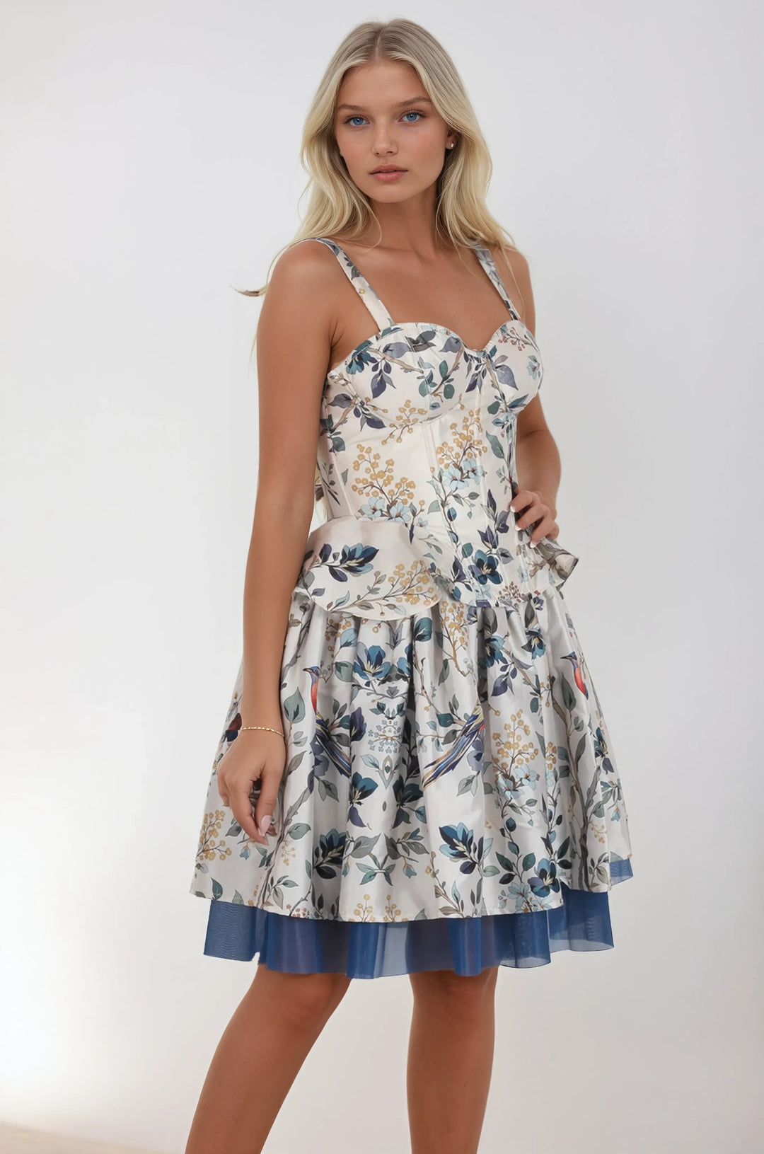 Ladonna Floral Bird Print Corset Co-ord Set