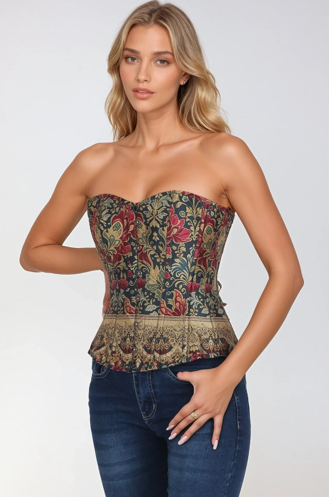 Teriana Ornate Floral Overbust Corset