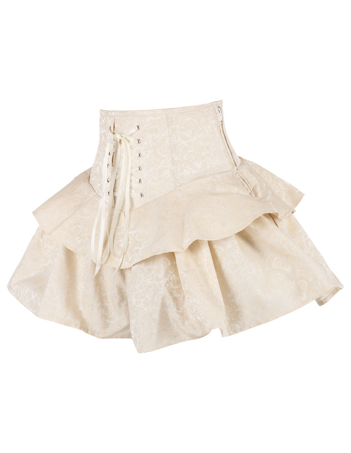Hadly Ivory Brocade Corset Skirt