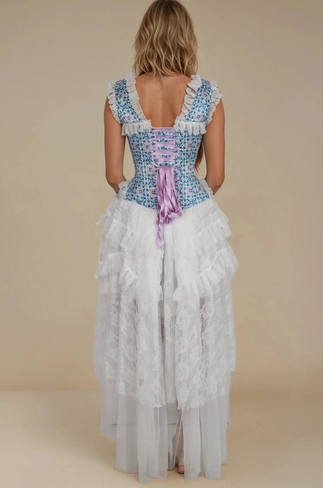 Brenlee Geometric Floral Corset Dress