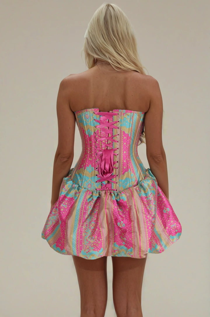 Oaklynn Gold Lace Ensemble Corset Dress