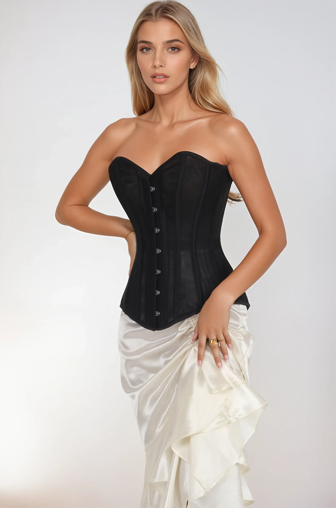 Darlyne Black Mesh Overbust Corset