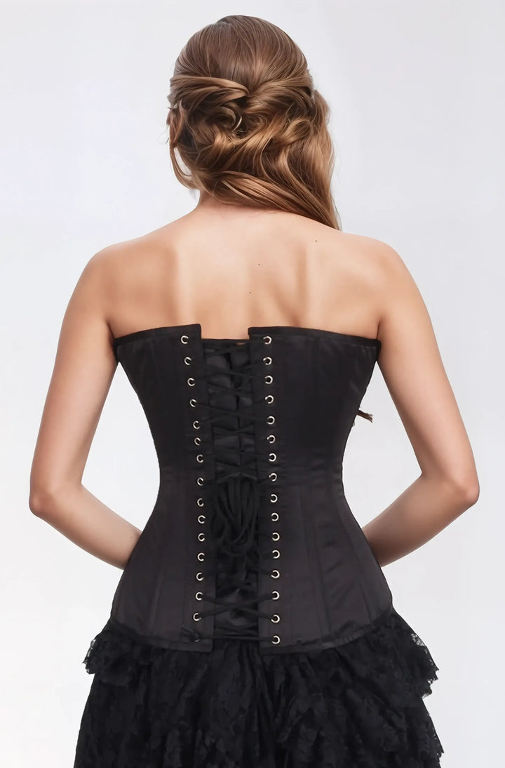Jeni Black Satin Overbust Corset