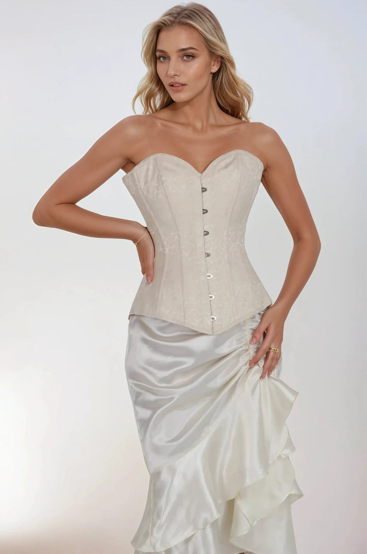 Laree Ivory Brocade Overbust Corset