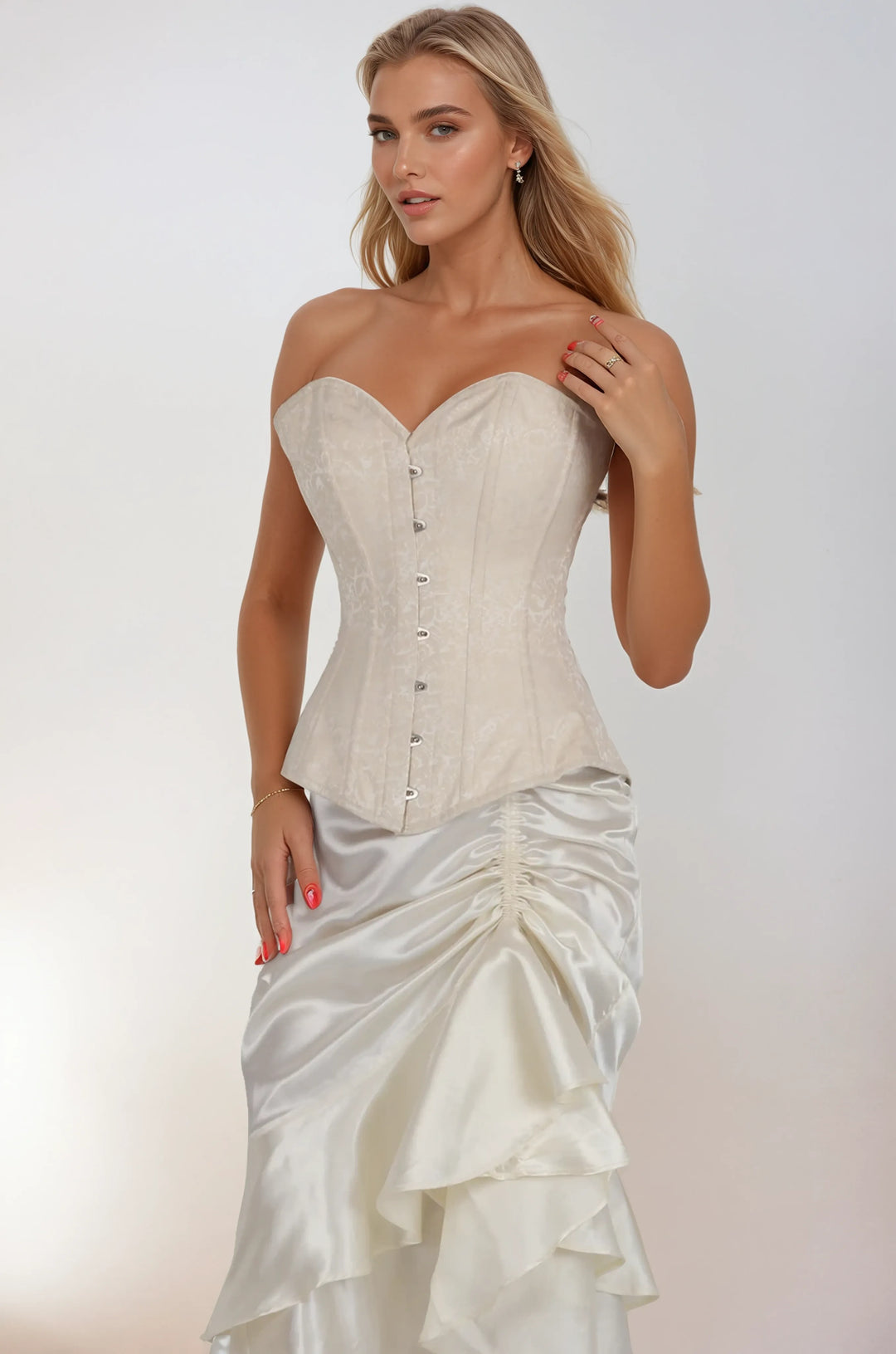 Laree Ivory Brocade Overbust Corset