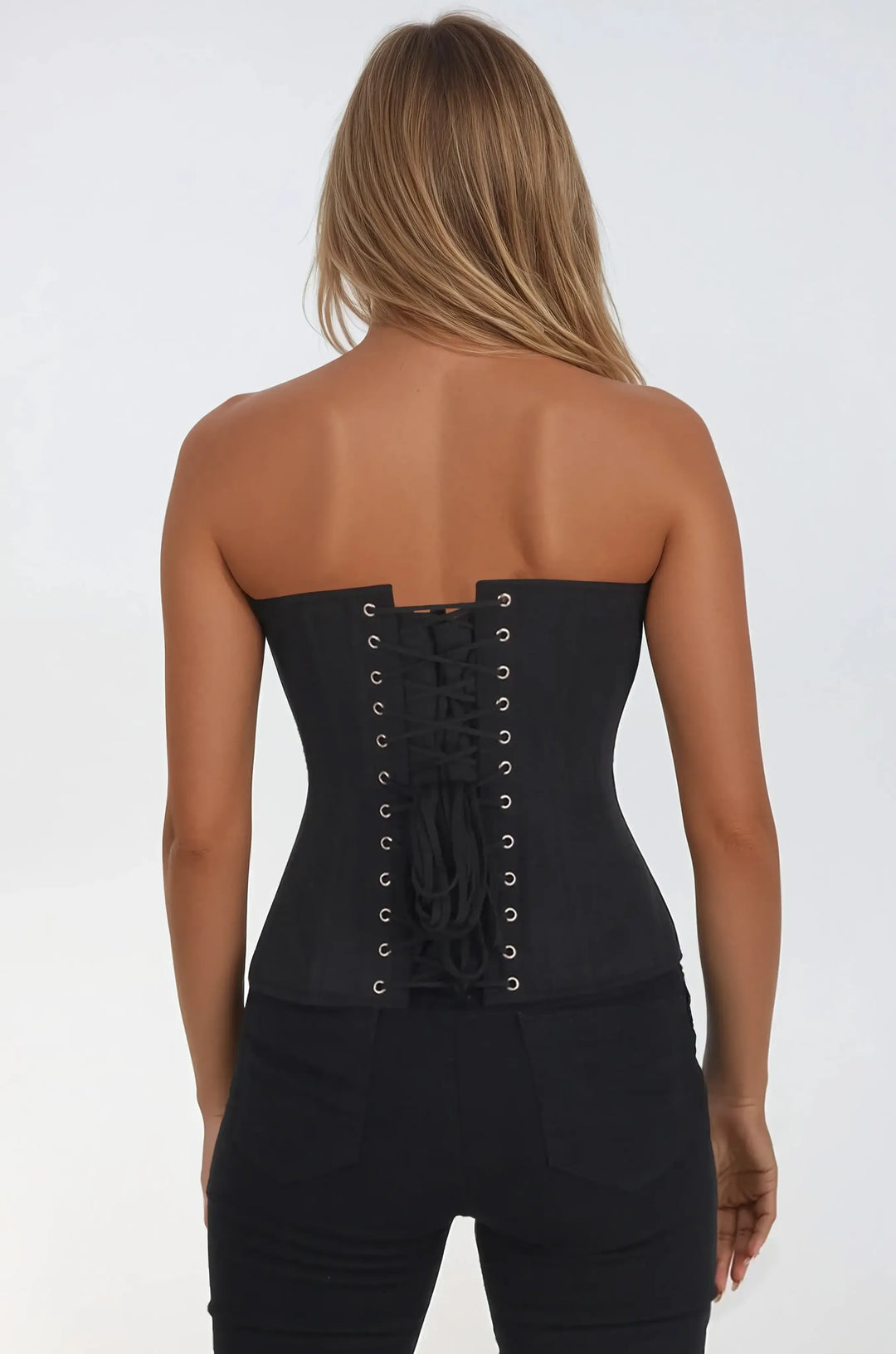 Jaeleen Sweet Heart Black Cotton Corset