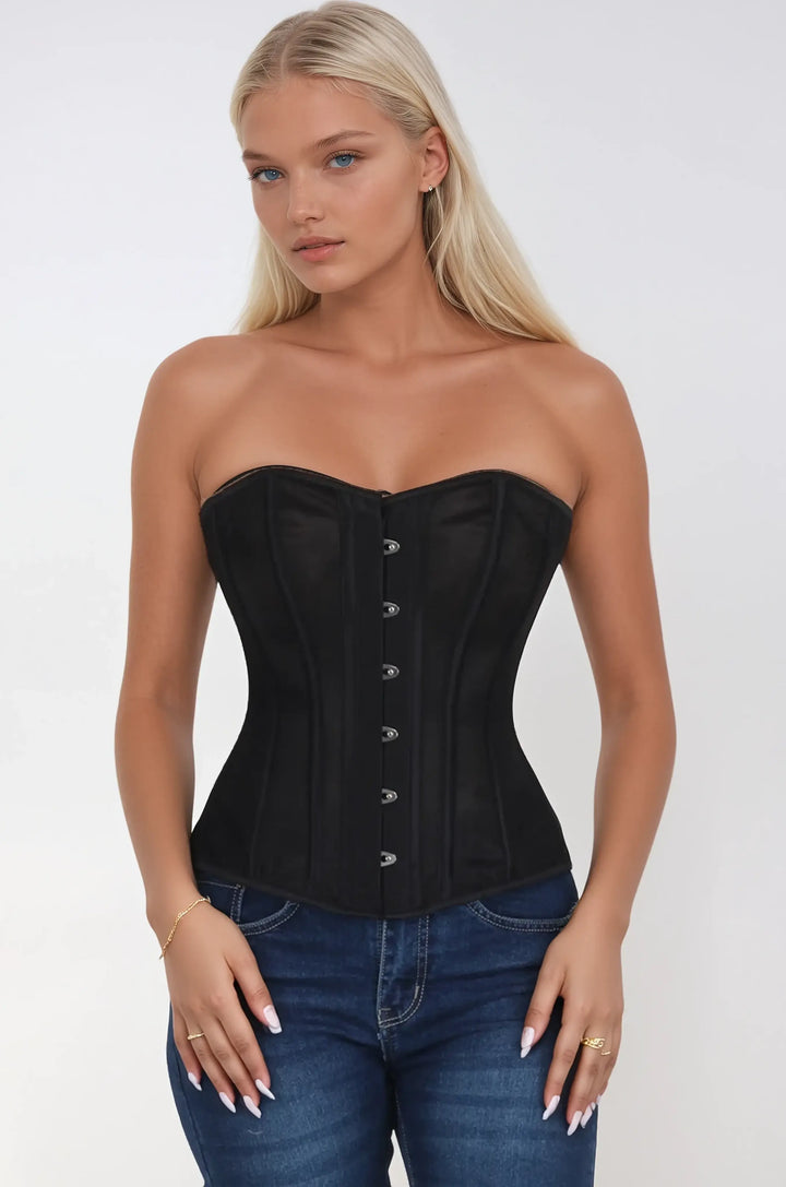 Keandra Black Mesh Overbust Corset