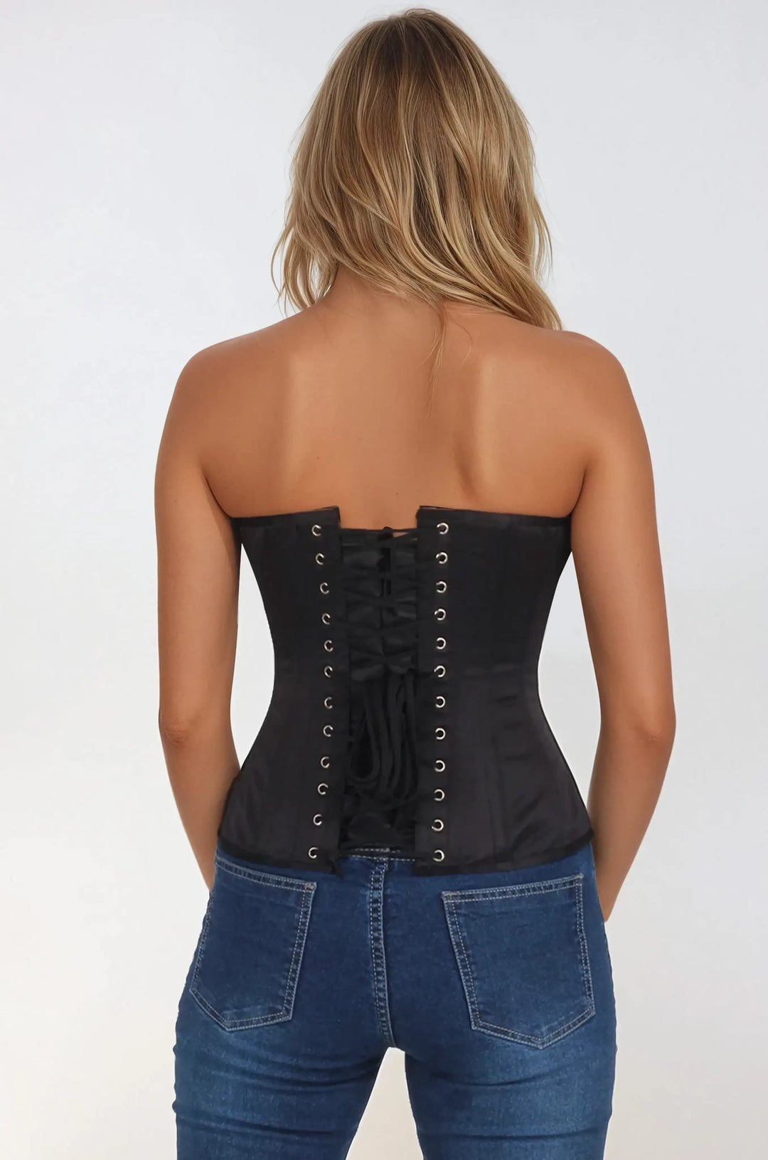 Jazzalyn Sweet Heart Black Satin Corset
