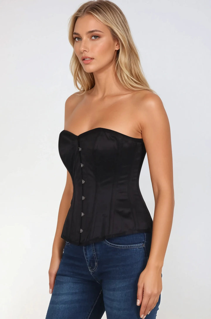 Jazzalyn Sweet Heart Black Satin Corset