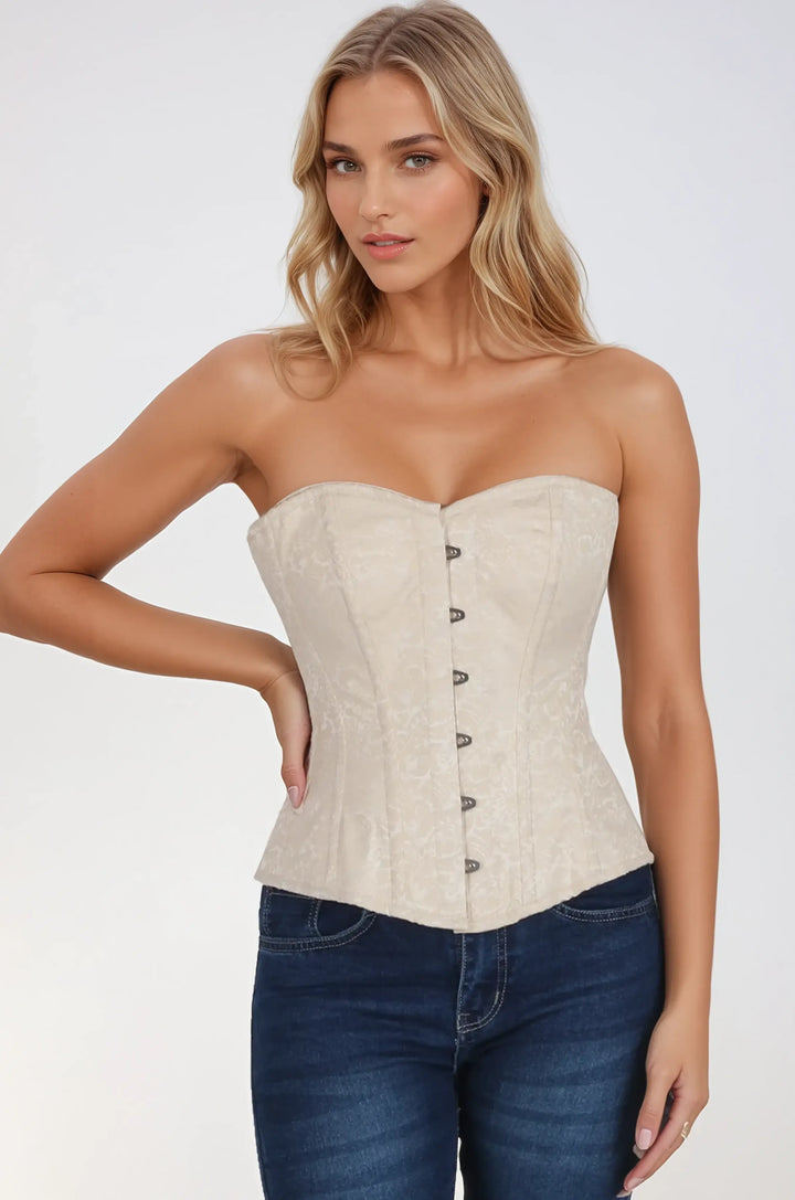 Kaile Sweet Heart Ivory Brocade Corset