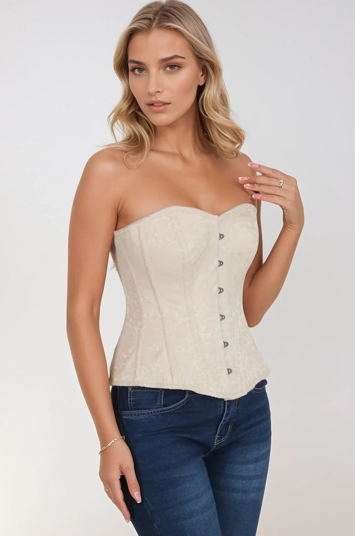 Kaile Sweet Heart Ivory Brocade Corset
