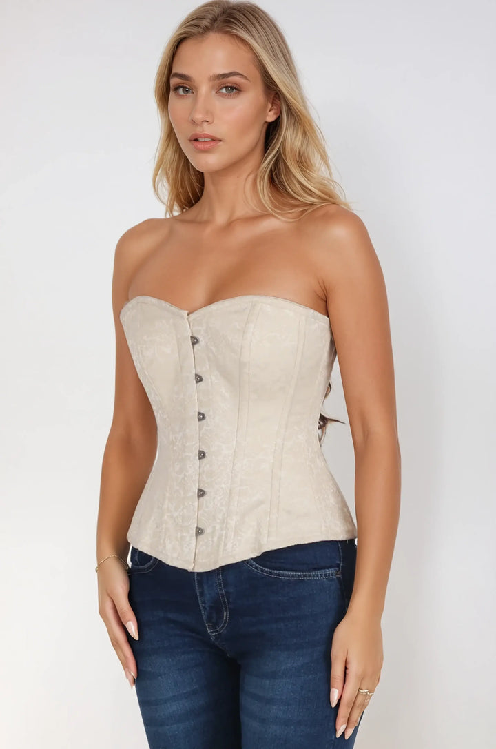 Kaile Sweet Heart Ivory Brocade Corset