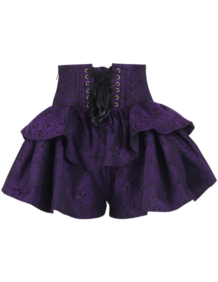 Kymberly Purple Brocade Corset Skirt