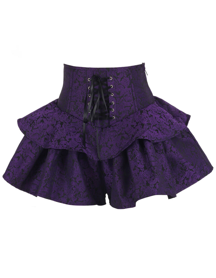 Kymberly Purple Brocade Corset Skirt