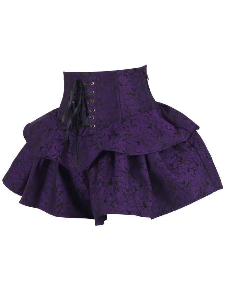 Kymberly Purple Brocade Corset Skirt