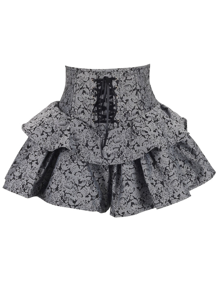 Harlene Silver Brocade Corset Skirt
