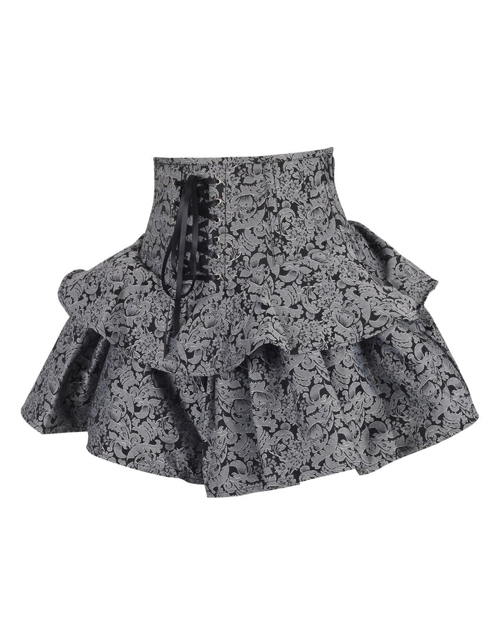 Harlene Silver Brocade Corset Skirt