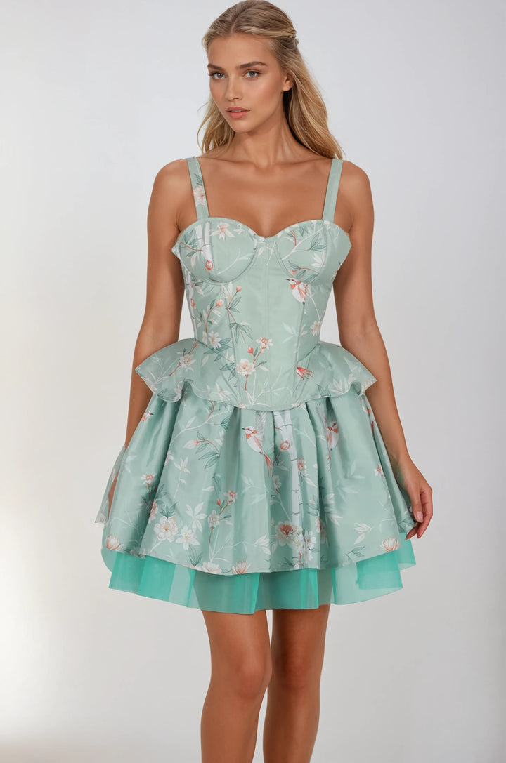 Killian Mint Floral Corset Co-ord Set