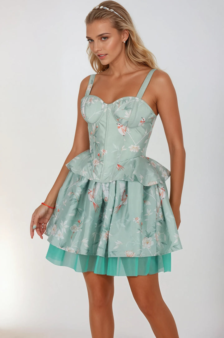 Killian Mint Floral Corset Co-ord Set