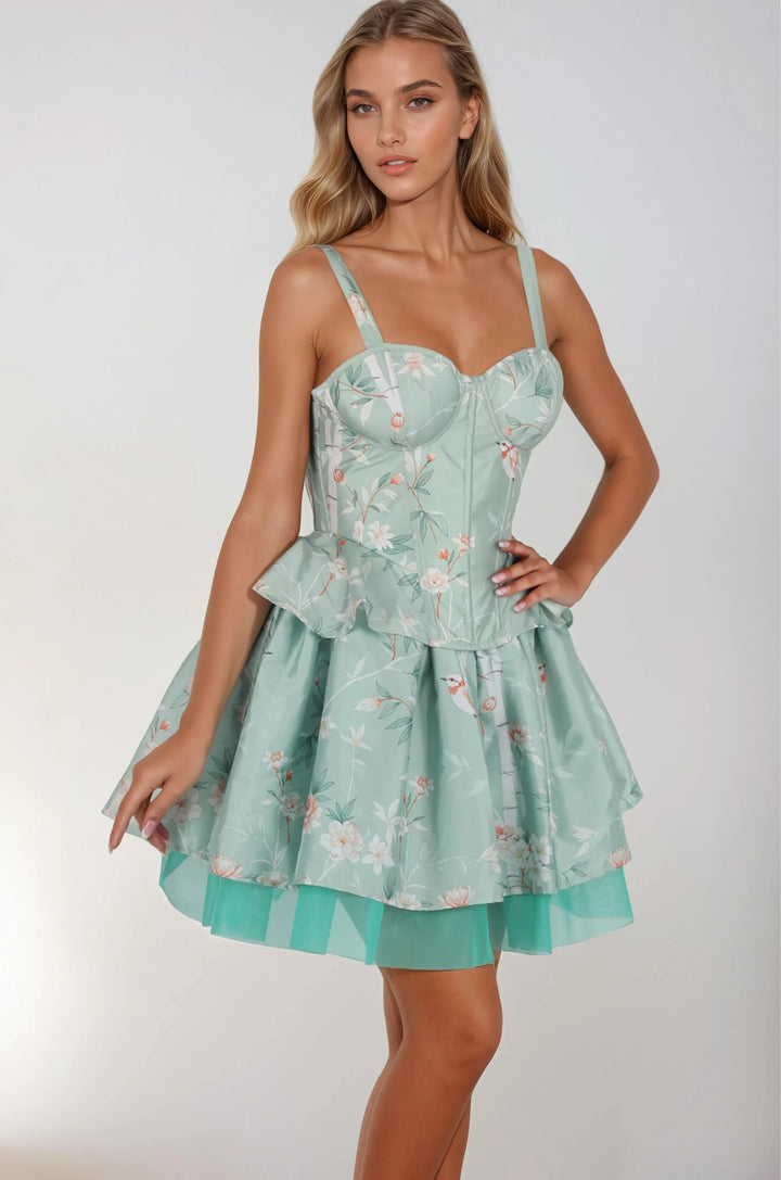 Killian Mint Floral Corset Co-ord Set
