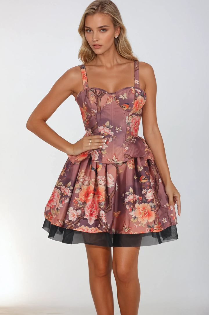 Jadea Vintage Bloom Corset Co-Ord Set
