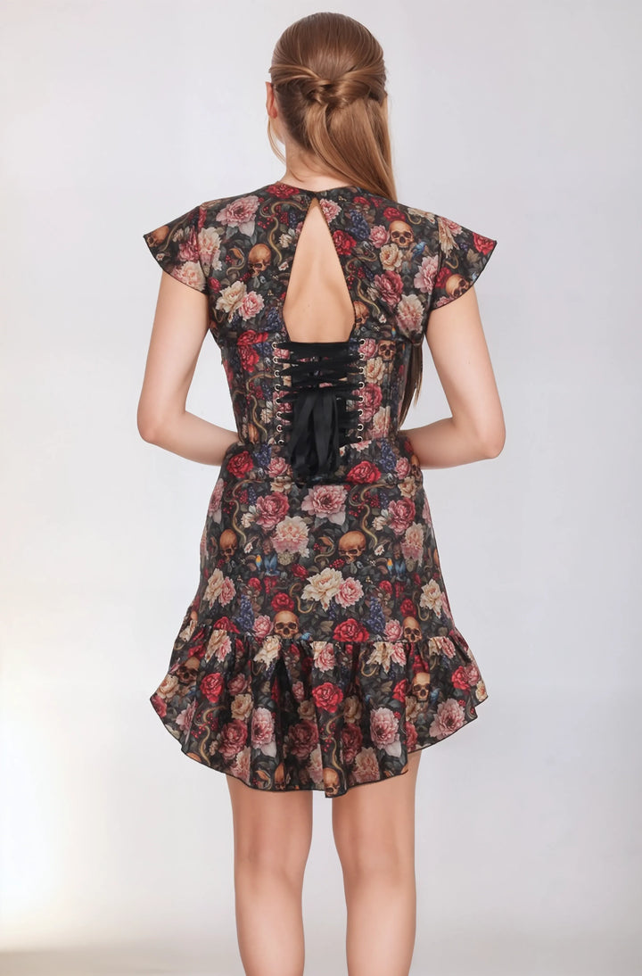 Rhiannon Gothic Floral Corset Dress