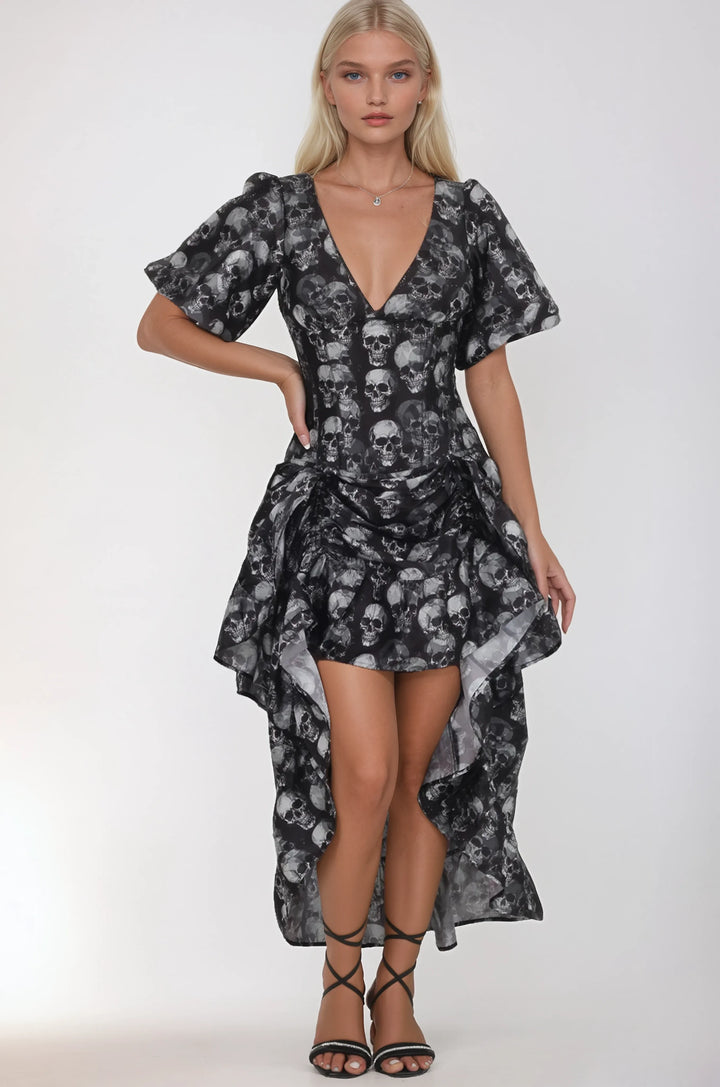 Cleo Gothic Skull Corset Dress