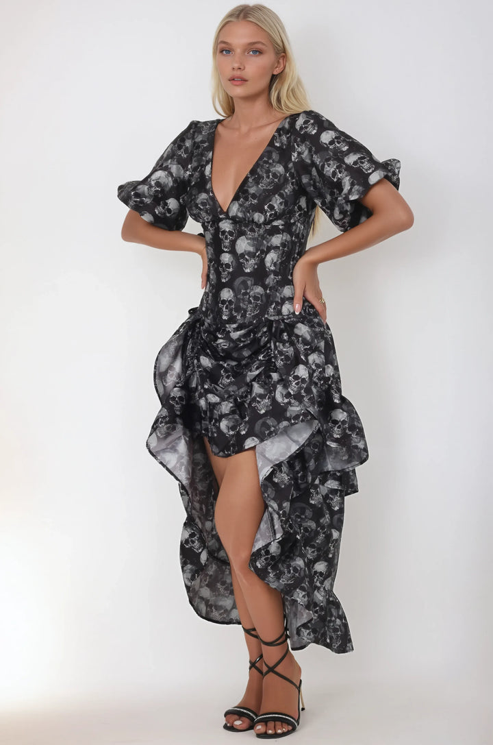 Cleo Gothic Skull Corset Dress