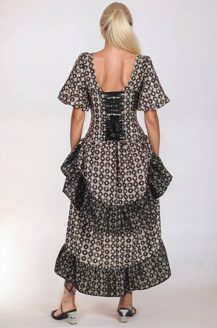 Sawyer Haunted Harlequin Corset Dress