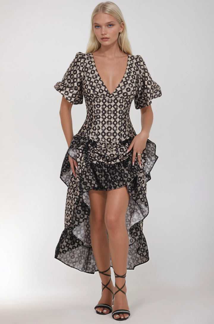 Sawyer Haunted Harlequin Corset Dress
